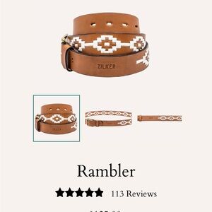 Zilker Belts - Women’s Leather Belt with Brass Buckle - Brand New!